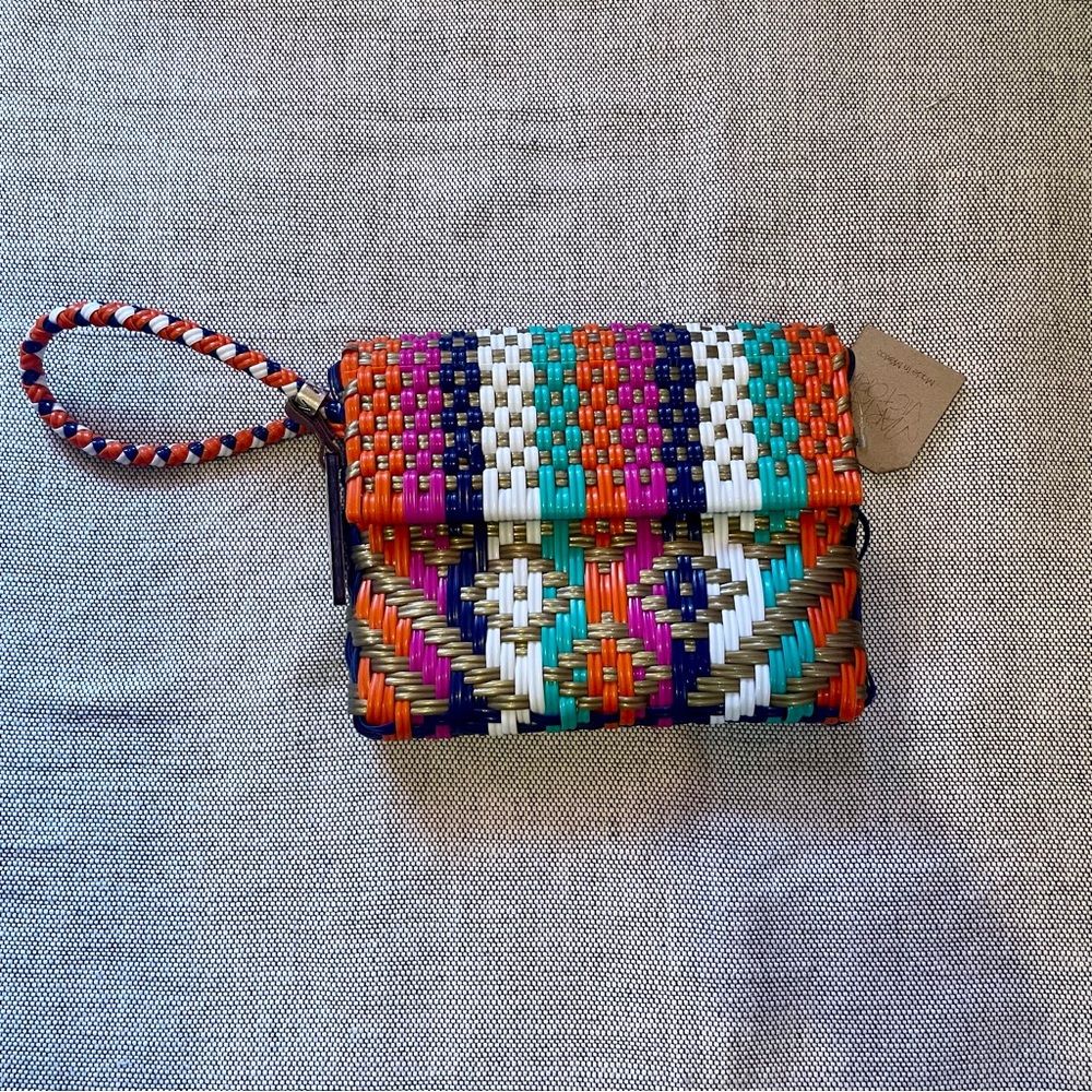 Maria Victoria- Upcycled Woven Wristlet